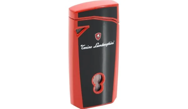 Lamborghini L Magione jet lighter sort/rød + læderetui