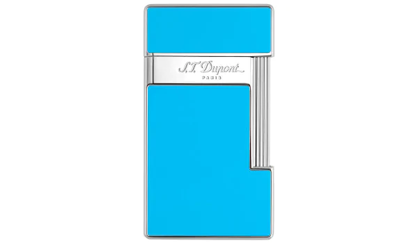 S.T. Dupont Slimmy Lighter lyseblå lak krom 028007