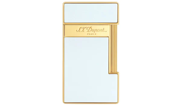 S.T. Dupont Slimmy Lighter Hvid Lak Guld 028004