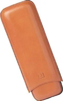 Dunhill Læder Cigar Etui for To Churchills Terracotta